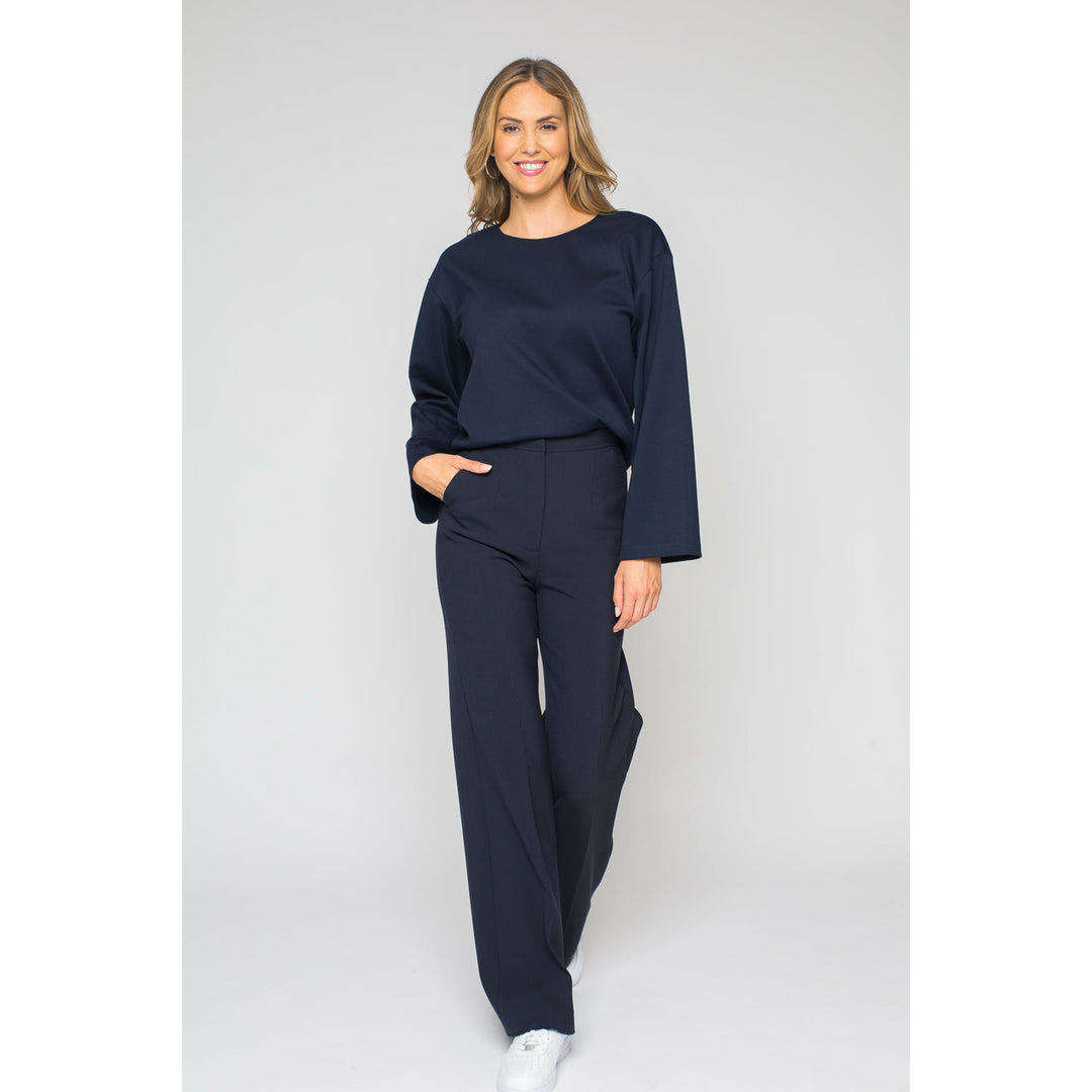 bruna x sofia navy blue women's pant suit