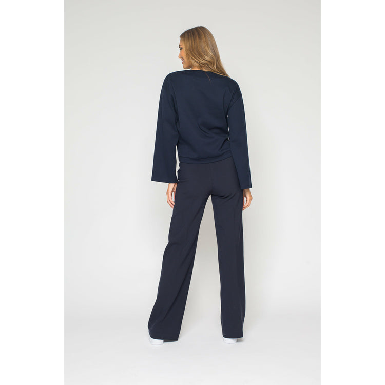 bruna x sofia navy blue women's pant suit
