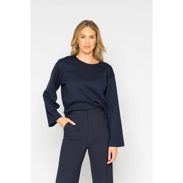 bruna x sofia navy blue women's pant suit