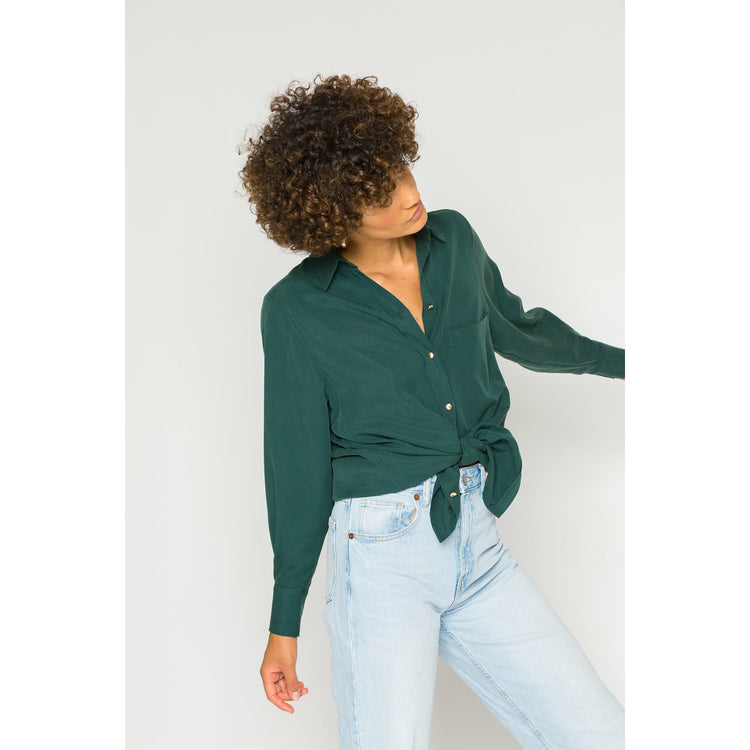 emerald green blouse