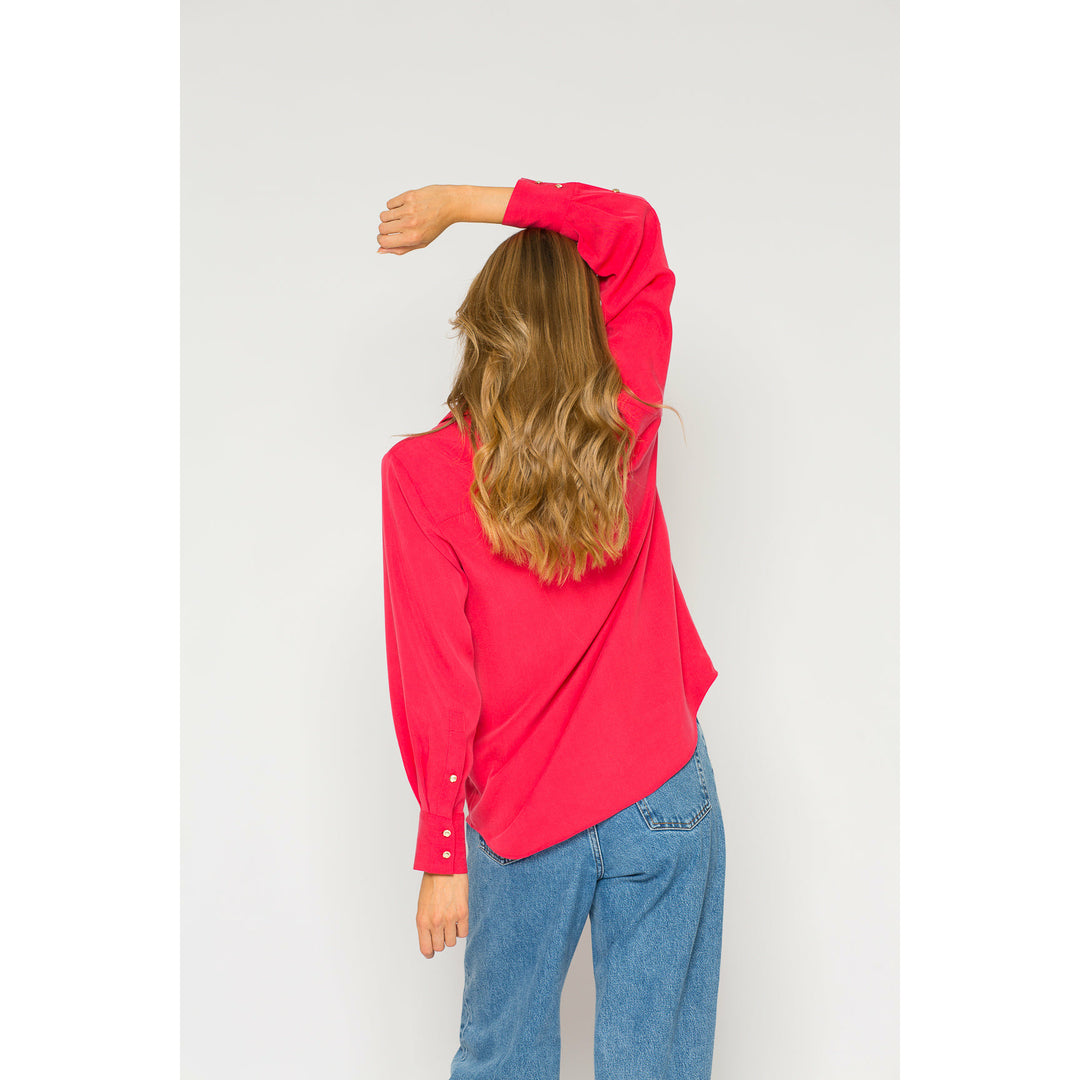 strawberry red women's blouse