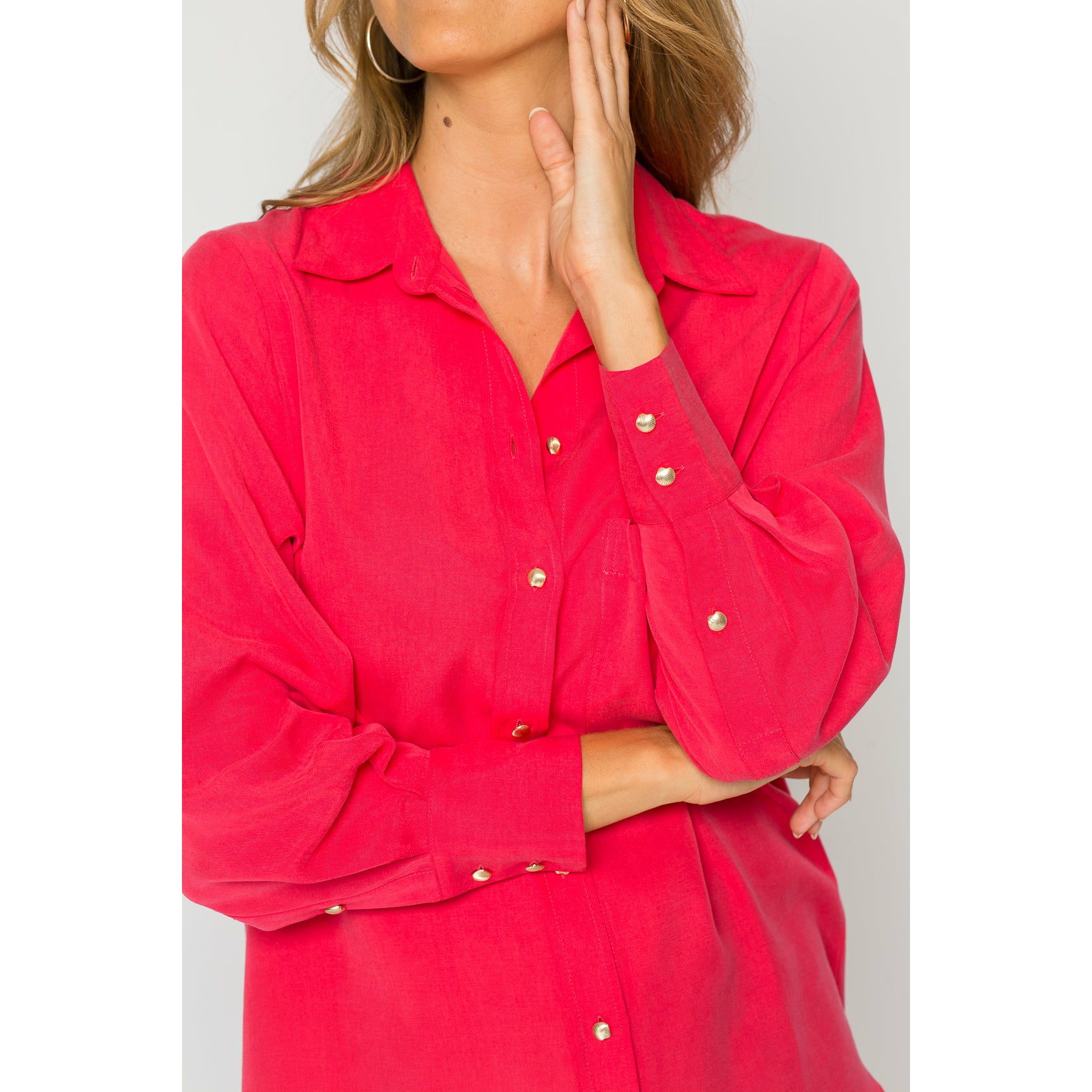 strawberry red women's blouse