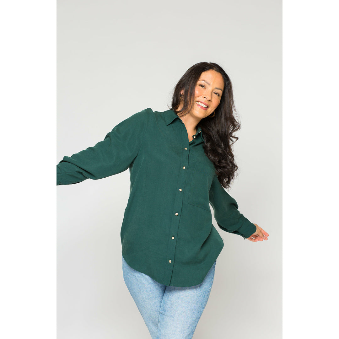 emerald green blouse